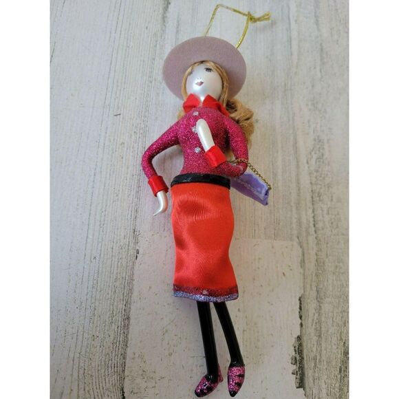 Vintage de carlini Italian lady glass ornament lady shopping fancy fashion purse - Picture 1 of 7